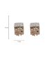 Fashion Gold Copper Inlaid Diamond -crossing Cube Earrings