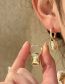 Fashion Gold Metal Cross Stand Square Ear Ring