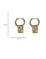 Fashion Gold Metal Cross Stand Square Ear Ring