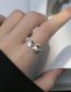 Fashion Silver Copper Diamond Rabbit Opening Ring