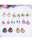 Fashion Color 8 Easter Yayli Printed Rabbit Water Droplet Pendant Earrings