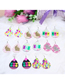 Fashion Color 8 Easter Yayli Printed Rabbit Water Droplet Pendant Earrings