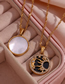 Fashion Black Stainless Steel Sun Moon Shell Circle Round Pendant Necklace