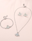 Fashion Silver 2 Planet Saturn Diamond Pendant Necklace