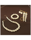 Fashion Gold 3 Pearl Flowers Pendant Ear Ring