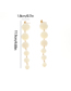 Fashion Gold 3 Pearl Flowers Pendant Ear Ring