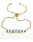 Fashion White Copper Inlaid Dripping Oil Love Eye Bracelet