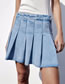 Fashion Deep Blue Wide Pleated Denim Skirt