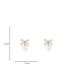 Fashion Gold Geometric Pearl Bow Love Earrings