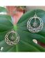 Fashion Silver Alloy Geometric Flower Circular Earrings