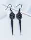 Fashion Black Alloy Geometric Pattern Pointed Cone Earrings