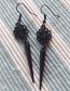 Fashion Black Alloy Geometric Pattern Pointed Cone Earrings