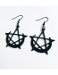 Fashion Black Alloy Geometric Moon Pentagram Earrings