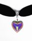 Fashion 6# Alloy Glass Love Velvet Necklace