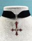 Fashion 1# Alloy Cross Velvet Necklace