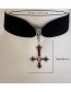 Fashion 1# Alloy Cross Velvet Necklace