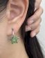 Fashion 3# Metal Imitation Jade Pentagram Ear Ring