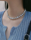 Fashion Silver Pearl Ball Splicing Beading Necklace