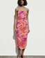 Fashion Rainbow Jewelry: Silk Net Print Fold Dress Dress