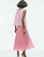 Fashion Pink Chiffon Pleated Skirt