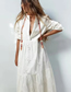 Fashion White Cotton Embroidery Buckle Dress