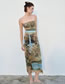 Fashion Color Sluther Silk Wiring Fold Wrinkle Dress
