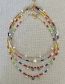 Fashion 2# Color Bead Beaded Pearl Pearl Inlaid Diamond Eye Necklace