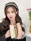 Fashion Brown Incense Wind Pearl Knot Hairband Fabric Pearl Woven Knot Wide Edge Hair Hoop