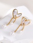 Fashion Gold Titanium Steel Shell Butterfly Pendant Flowing Soverell Pearl Earrings
