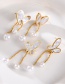Fashion Gold Titanium Steel Shell Butterfly Pendant Flowing Soverell Pearl Earrings