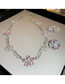 Fashion Ring - Pink Alloy Inlaid Diamond Flower Ring