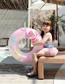 Fashion 60 (120g) (cm) Pink Mermaid Swimming Ring Pvc Cartoon Children's Swimming Ring