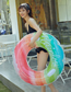 Fashion 80 (20g) Rainbow Flower Swimming Ring Pvc Gradient Swimming Ring