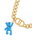 Fashion Red Alphabet Double D Balloon Bear Pendant Twist Thick Chain Necklace