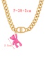 Fashion Red Alphabet Double D Balloon Bear Pendant Twist Thick Chain Necklace