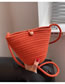 Fashion Orange Red Cotton Wire Weaving Large -capacity Messenger Bag