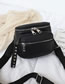 Fashion Black Pu Multi -pocket Large -capacity Messenger Bag