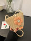 Fashion Orange Cotton Wire Woven Three -dimensional Flowers Mesengers Bag