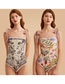 Fashion Double -sided Tibetan Polyester Double -sided Printed Strap Connective Swimsuit