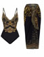 Fashion Conjusational Bikini+gauze Skirt Polyester Printing Conjoined Swimsuit Decoration Be A Beings Skirt Set