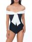 Fashion Black Bow Connecting Swimsuit
