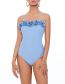 Fashion Blue S Three -dimensional Rose Swimsuit