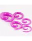 Fashion Pink 6mm Acrylic Snail Stepping Ear Earrier