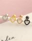 Fashion Rose Gold Titanium Steel Geometric Love Puncture Earrings