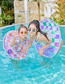 Fashion Pink Splashing Ink Wind 90#bring Handle (suitable For Adults) Pvc Contrasting Color Splash And Inflatable Swimming Ring
