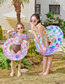 Fashion Retro Pink Stripe 70#(suitable For 5-9 Years Old) Pvc Geometric Striped Inflatable Swimming Ring