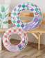 Fashion Retro Olive Swimming Ring 90#bring Handle (suitable For Adults) Pvc Geometric Olive Inflatable Swimming Ring