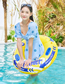 Fashion Yellow Double Airbags Back Swimming Ring 100#with Handlers (440g) Fat People Pvc Dual Airbags Backbone Card Swimming Ring