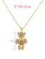 Fashion Silver Copper Inlaid Bow Bear Pendant Necklace