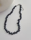 Fashion Black Color Pearl Chain Black Poor Pearl Beads Necklace